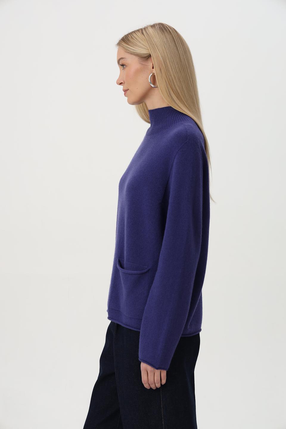 Пуловер Oui с карманом фиолетовый