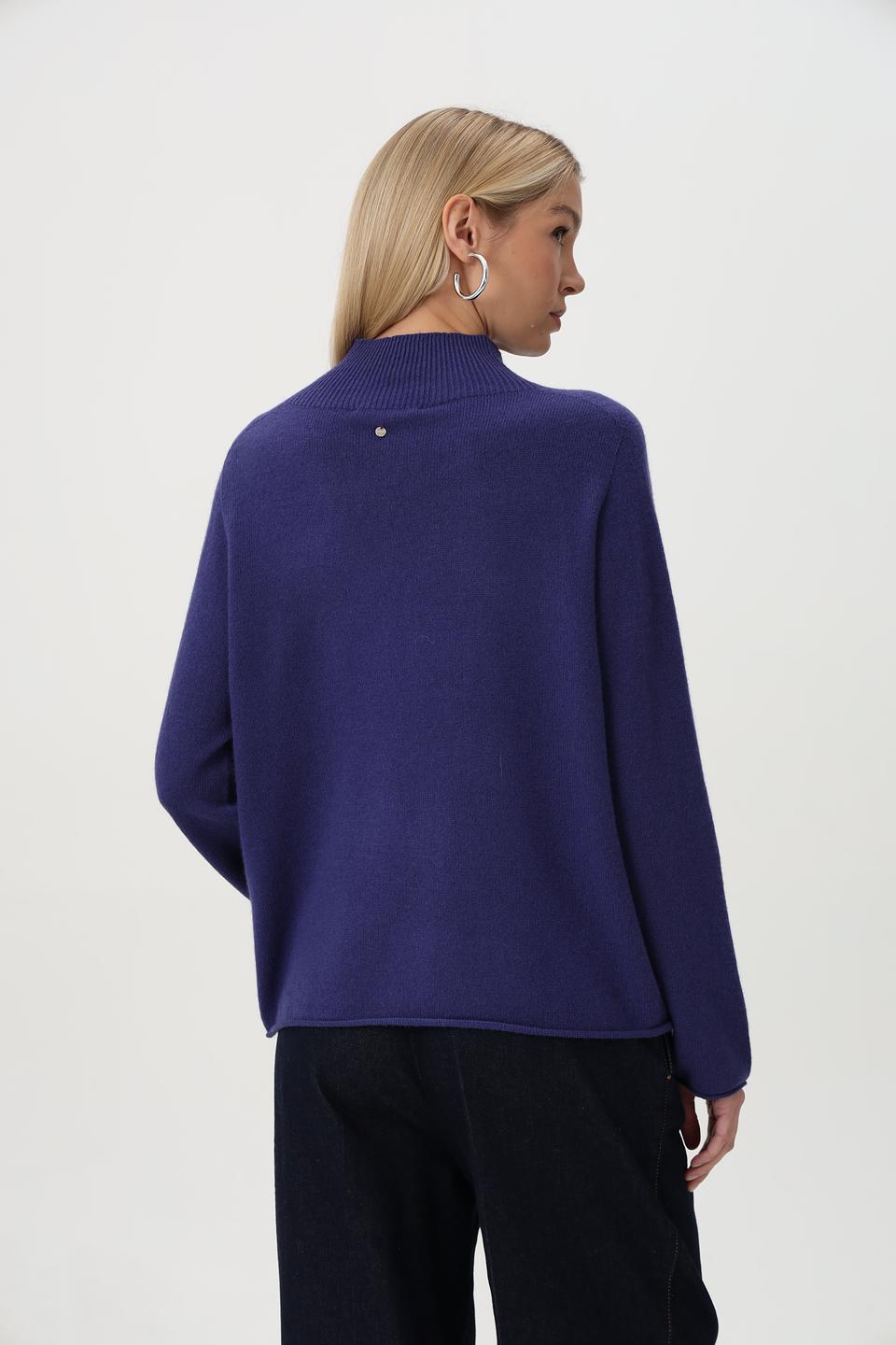 Пуловер Oui с карманом фиолетовый