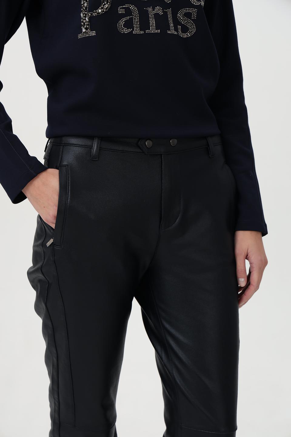 Брюки кожаные Monari черные