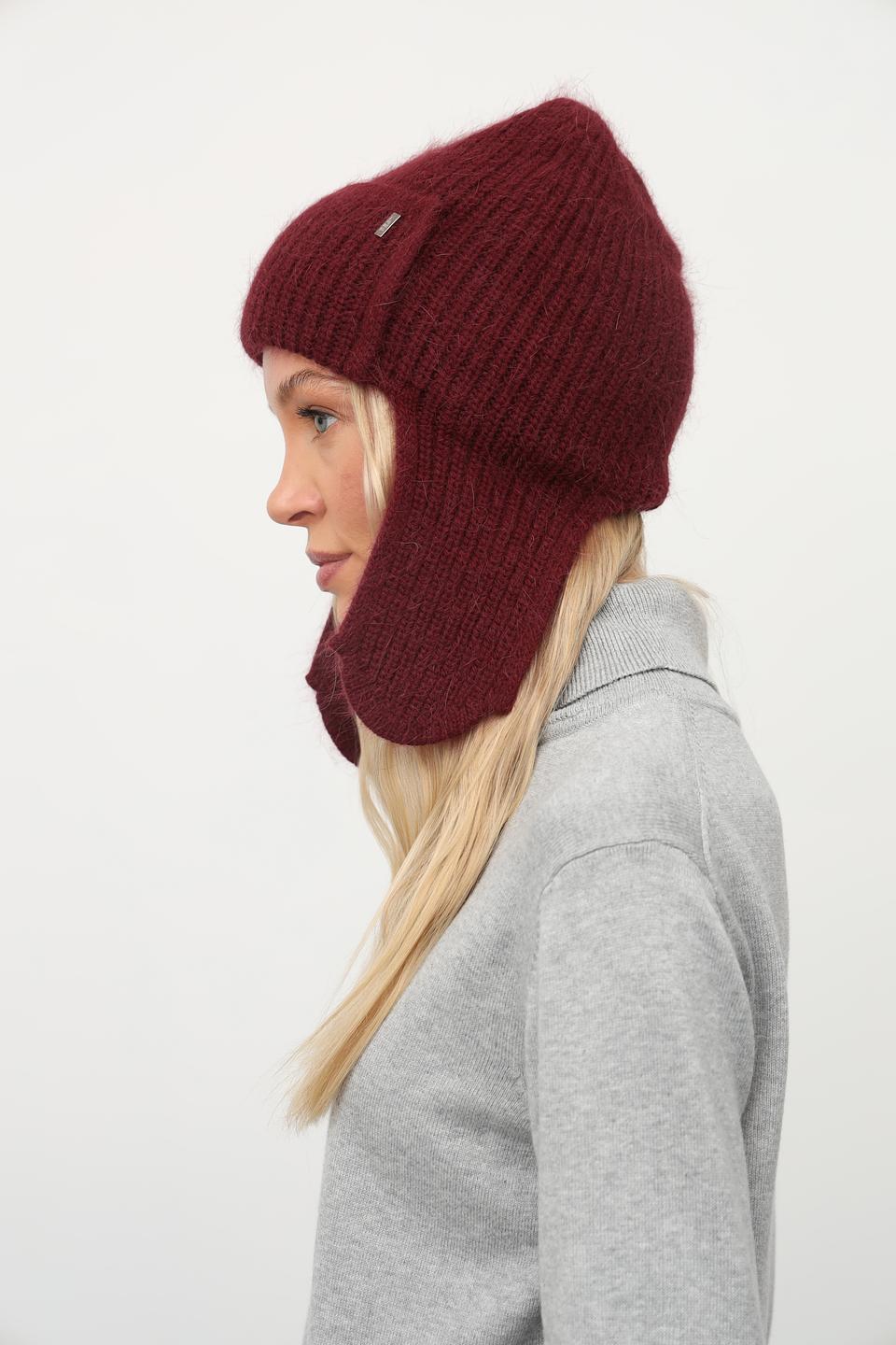 Шапка Julia Florenzi с ушами бордового цвета