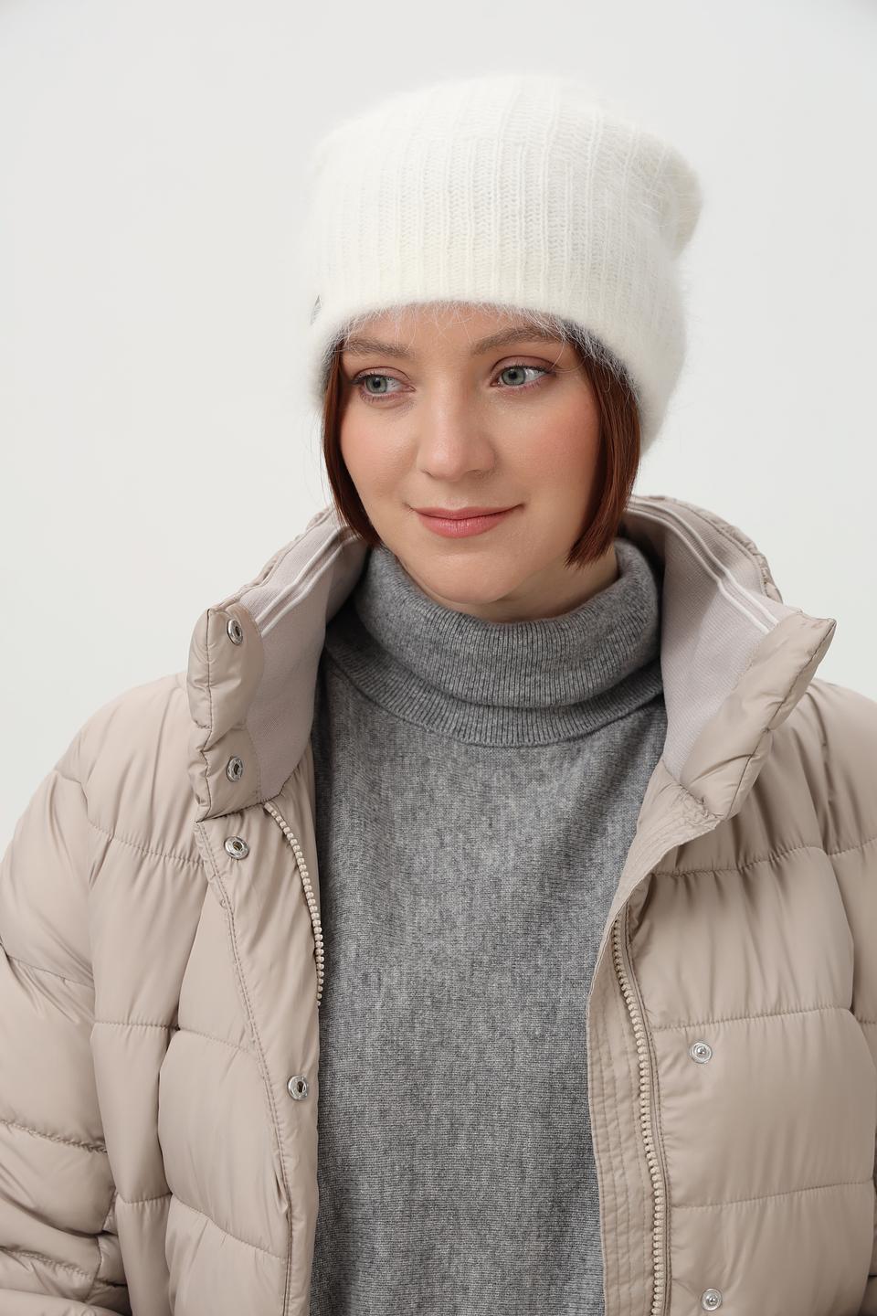 Шапка Seeberger вязаная белая