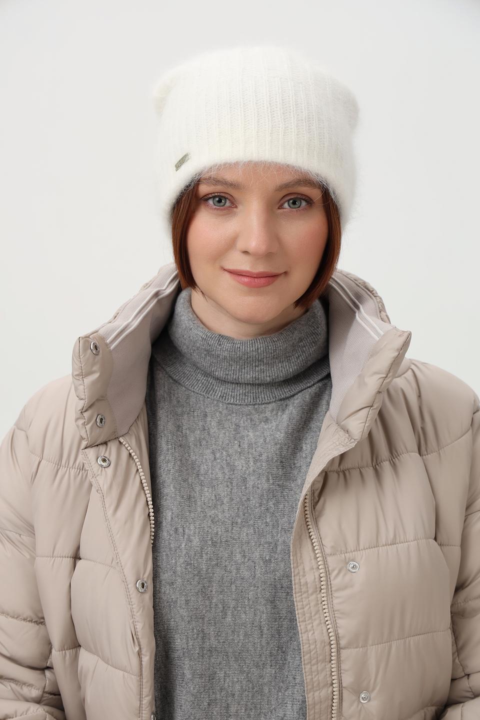 Шапка Seeberger вязаная белая