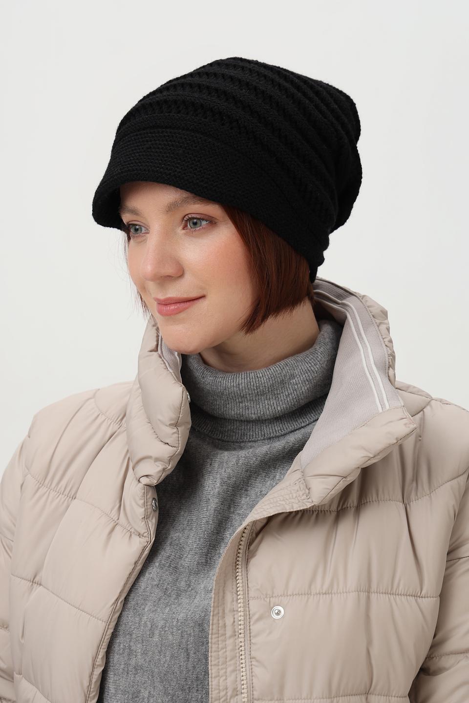 Шапка Loevenich вязаная чёрная