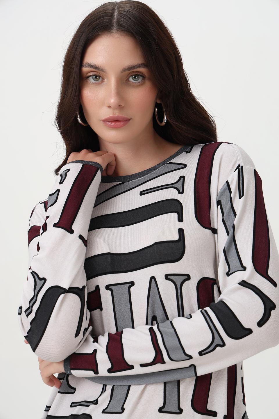 Пуловер Lecomte с графичным принтом