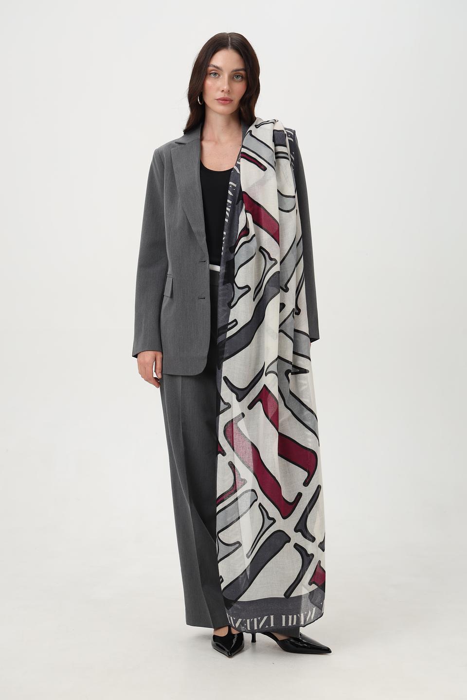 Шарф Lecomte с абстрактным рисунком