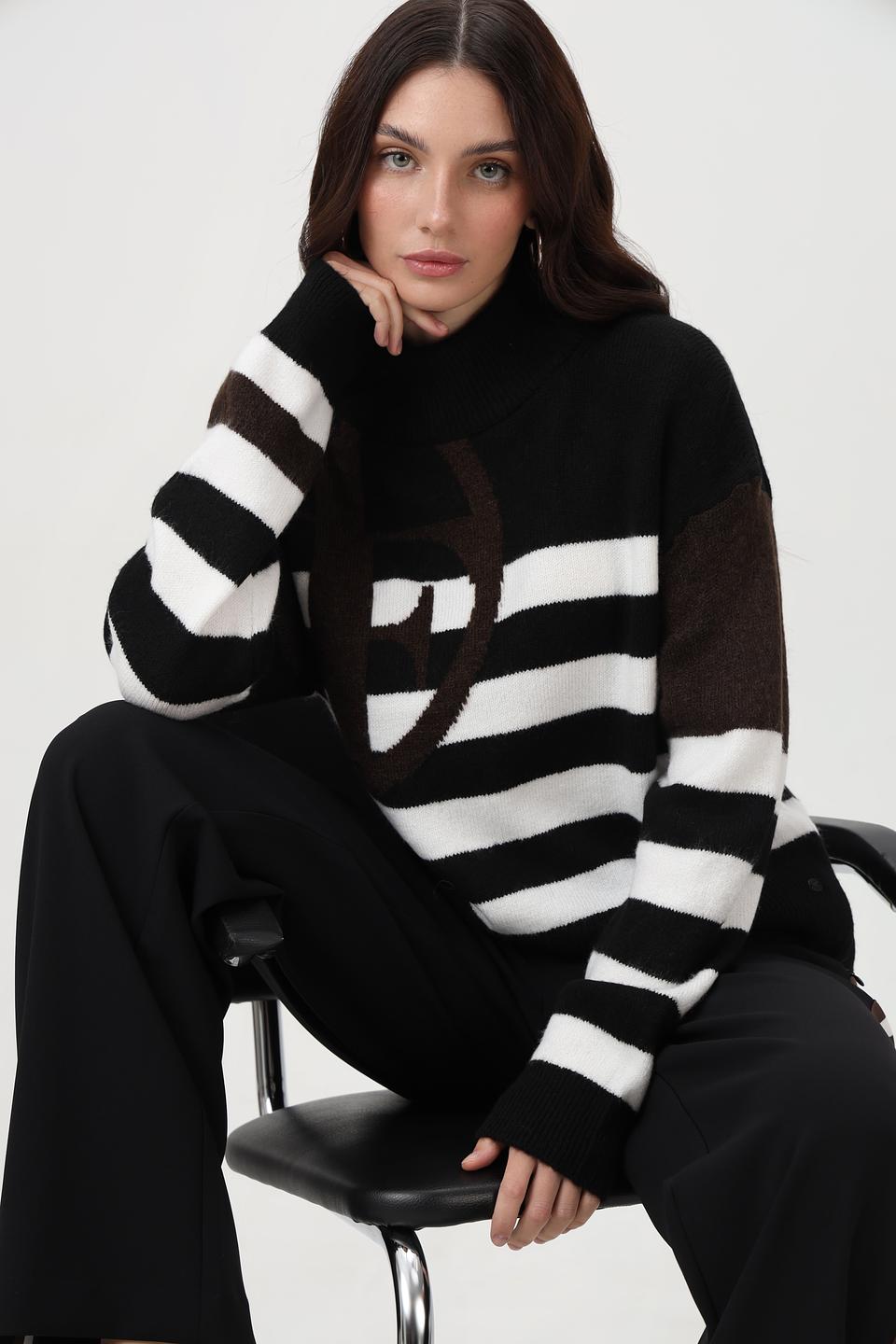 Пуловер Monari в полоску