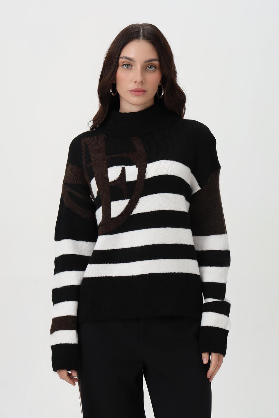 Пуловер Monari в полоску