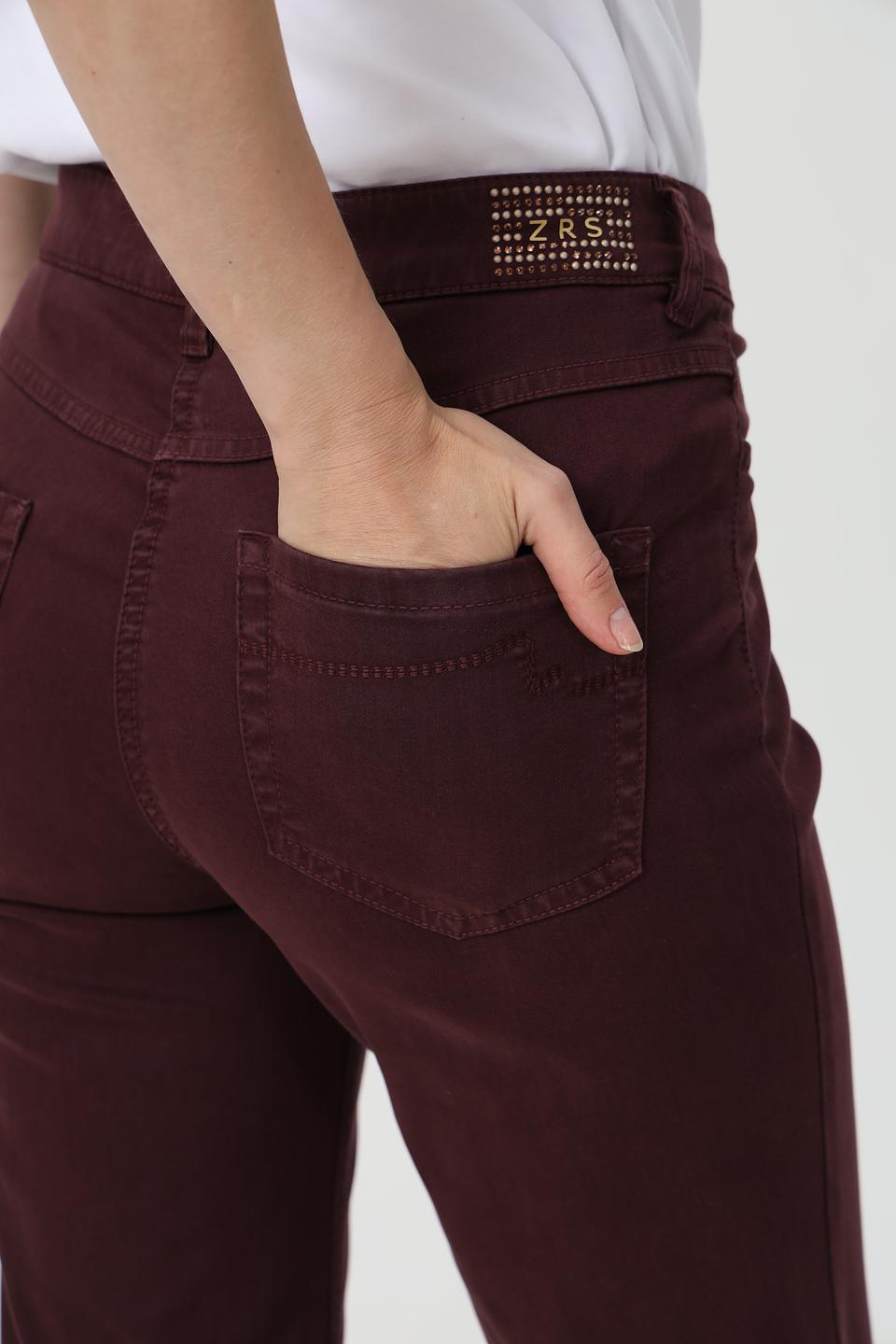 Джинсы ZRS бордовые прямые