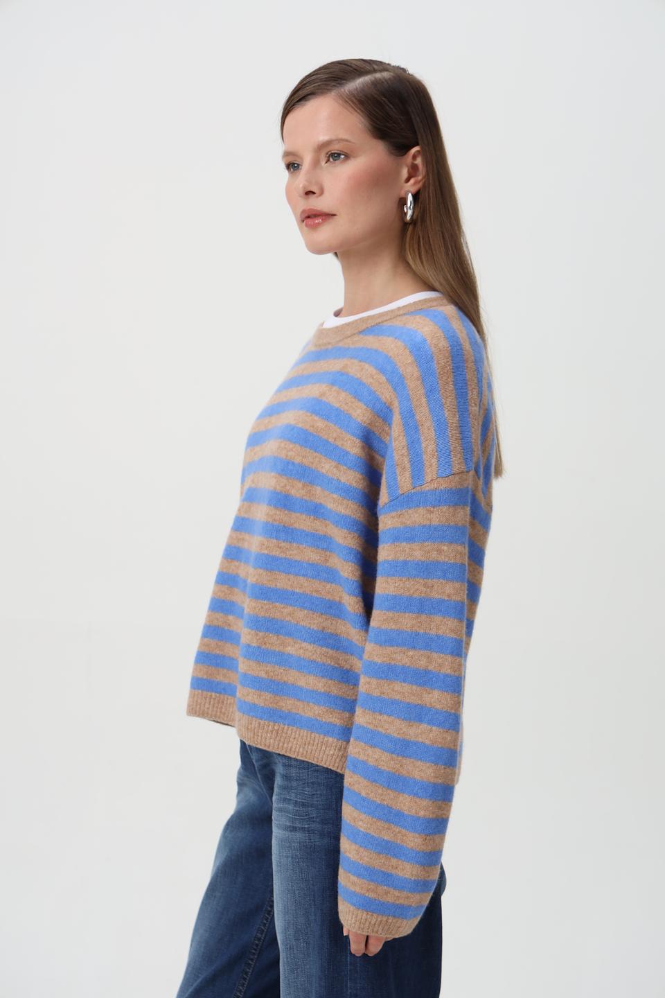 Пуловер Oui в полоску