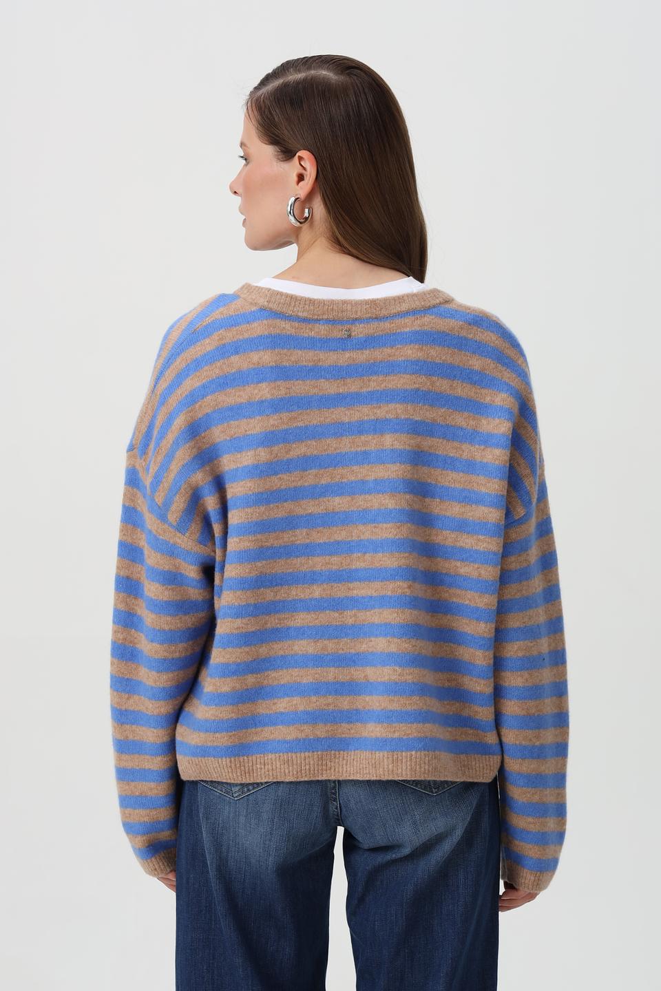 Пуловер Oui в полоску