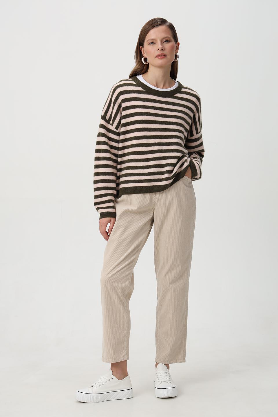 Пуловер Oui в полоску
