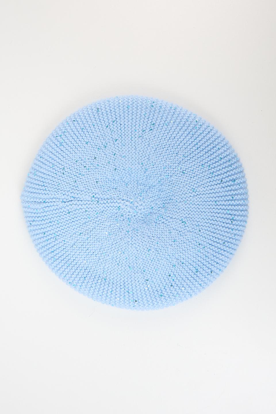 Берет Marhatter с пайетками голубой