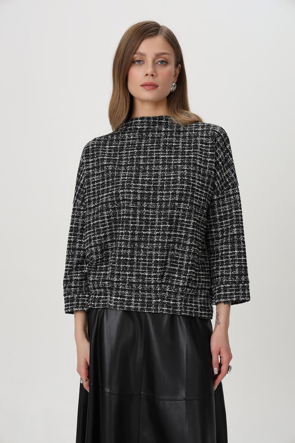 Пуловер Oui в клетку