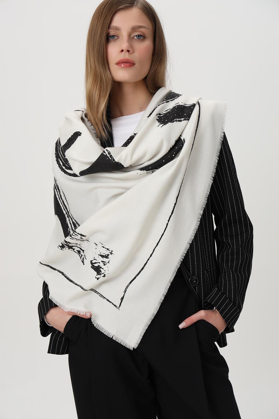 Платок Oui с графичным принтом
