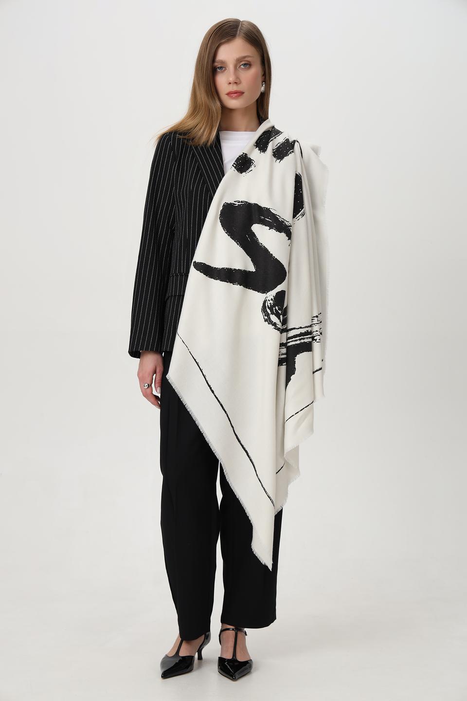 Платок Oui с графичным принтом