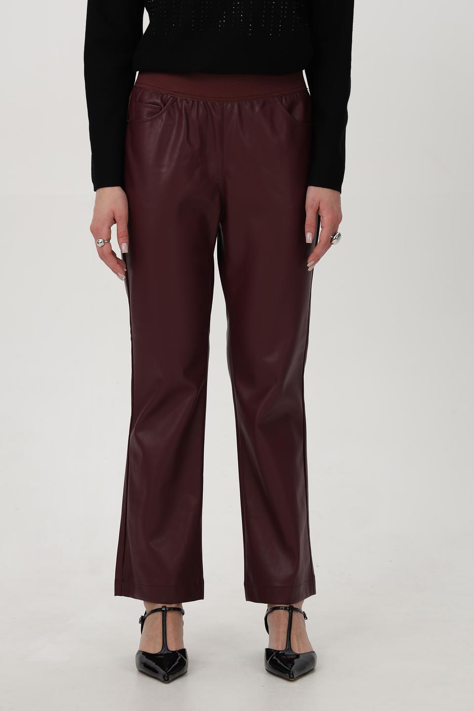 Брюки Monari из экокожи бордового цвета