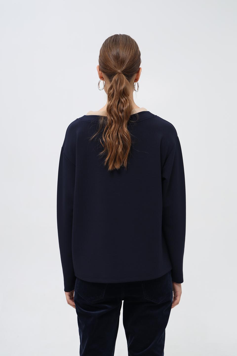 Пуловер Monari с кулиской тёмно-синий