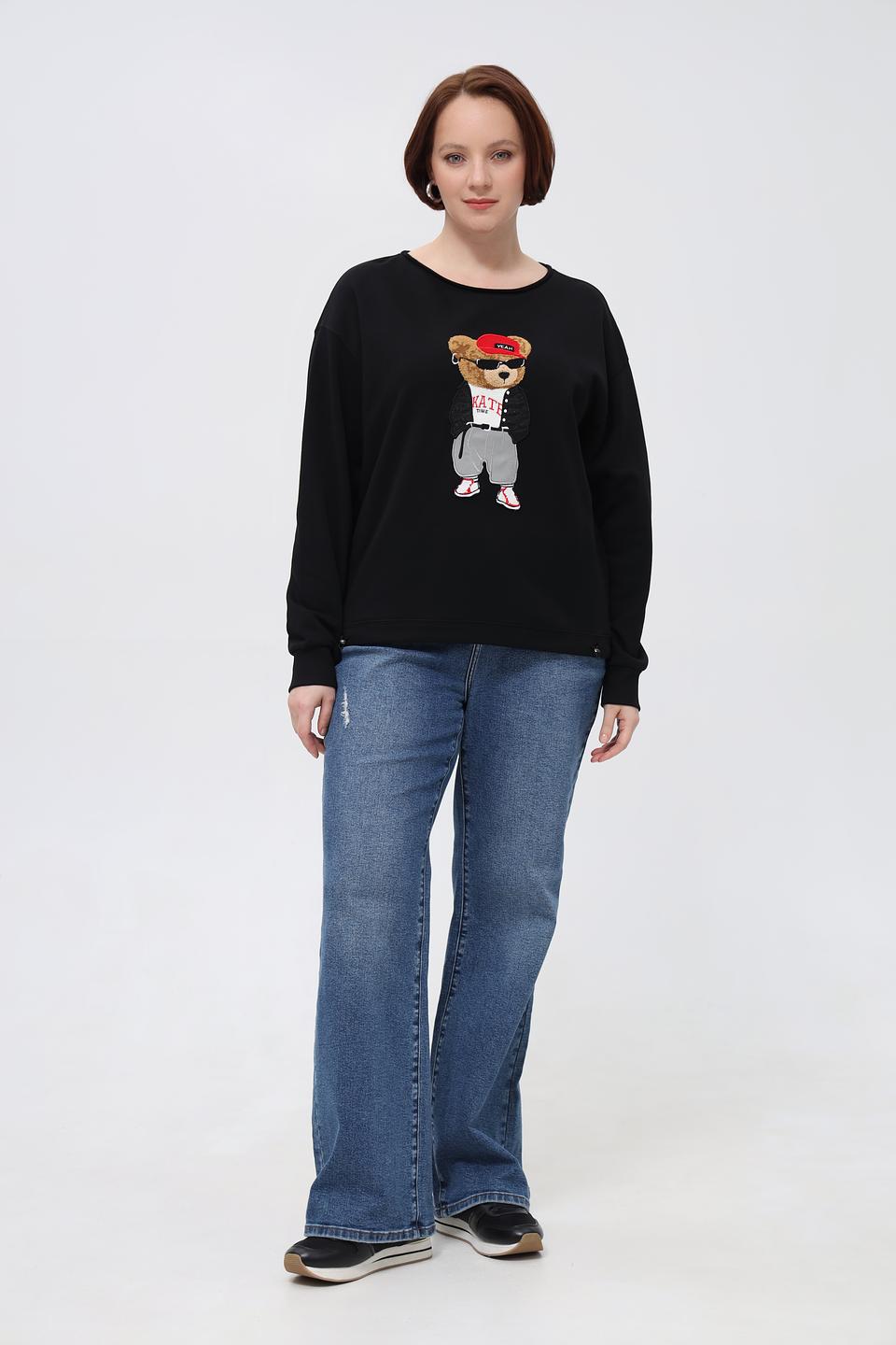 Пуловер Margittes с медведем чёрный
