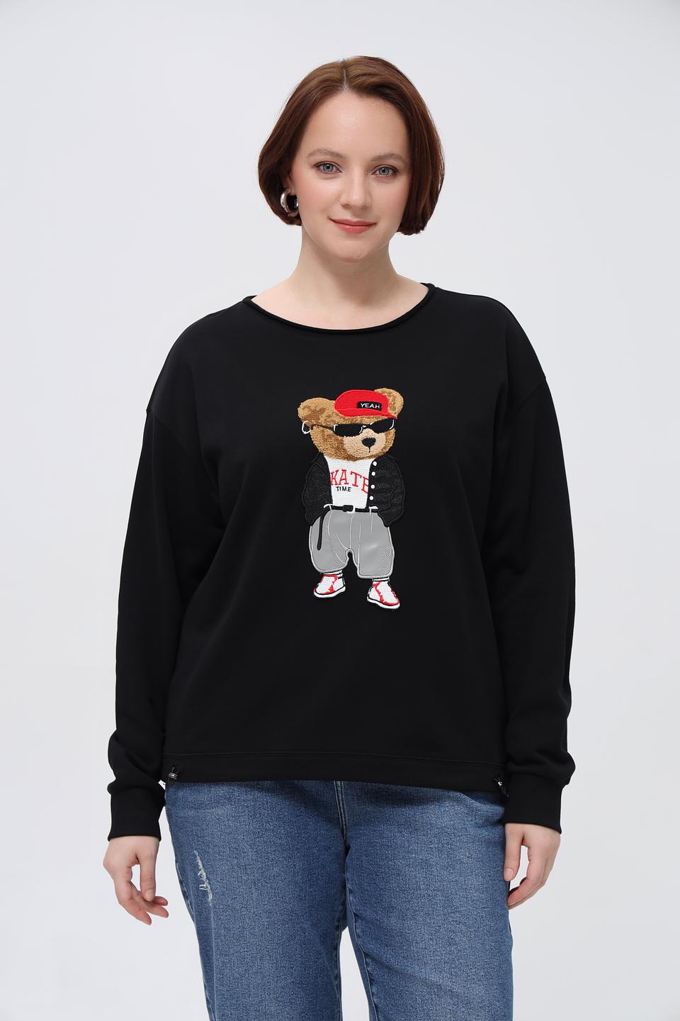 Пуловер Margittes с медведем чёрный