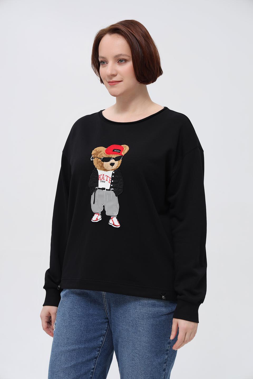 Пуловер Margittes с медведем чёрный