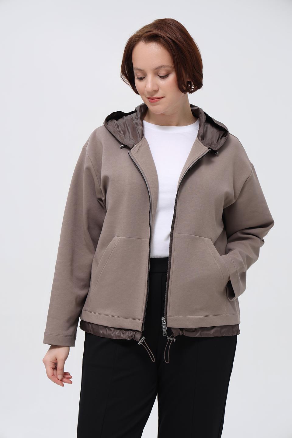 Жакет Margittes с капюшоном, серо-бежевый