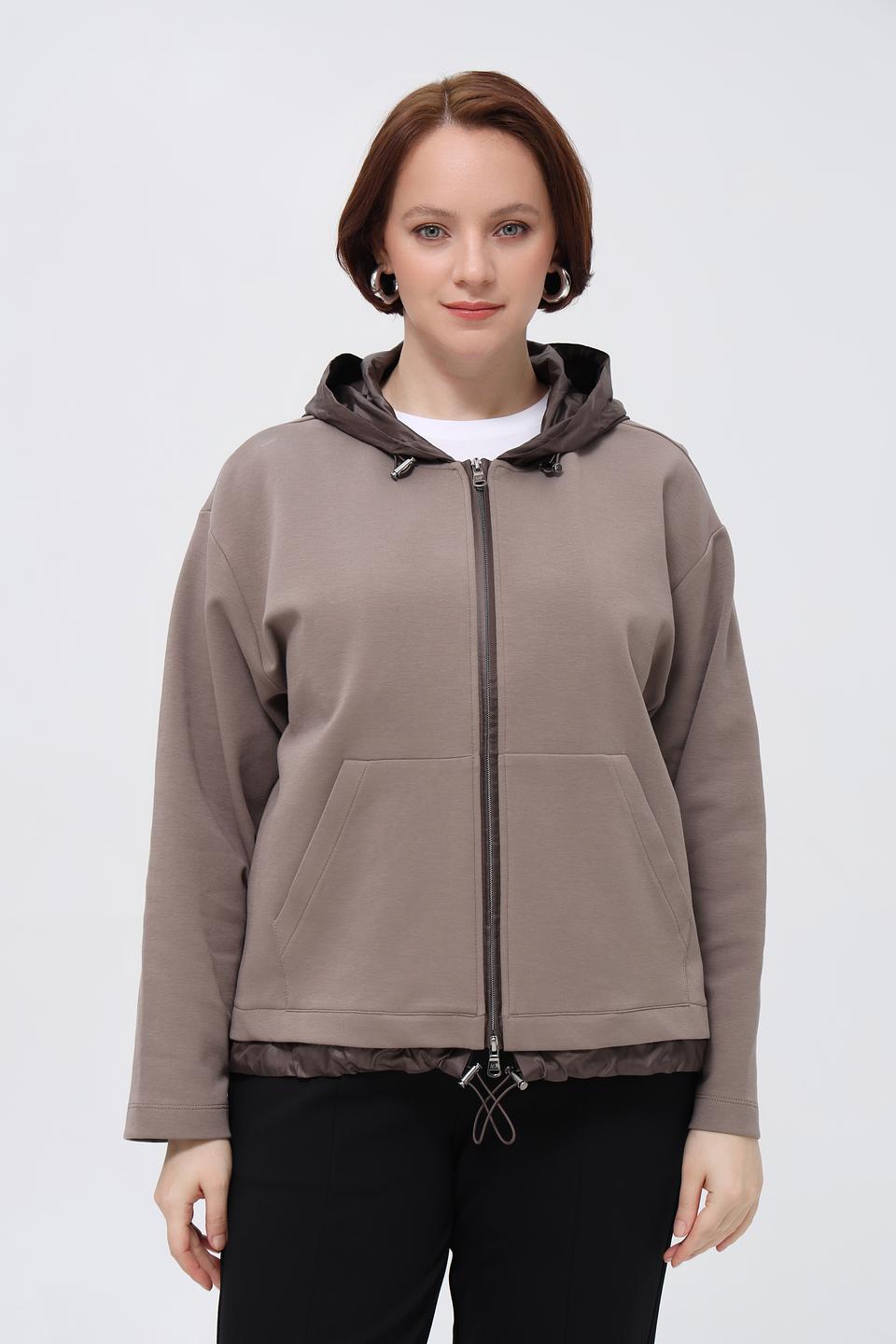 Жакет Margittes с капюшоном, серо-бежевый