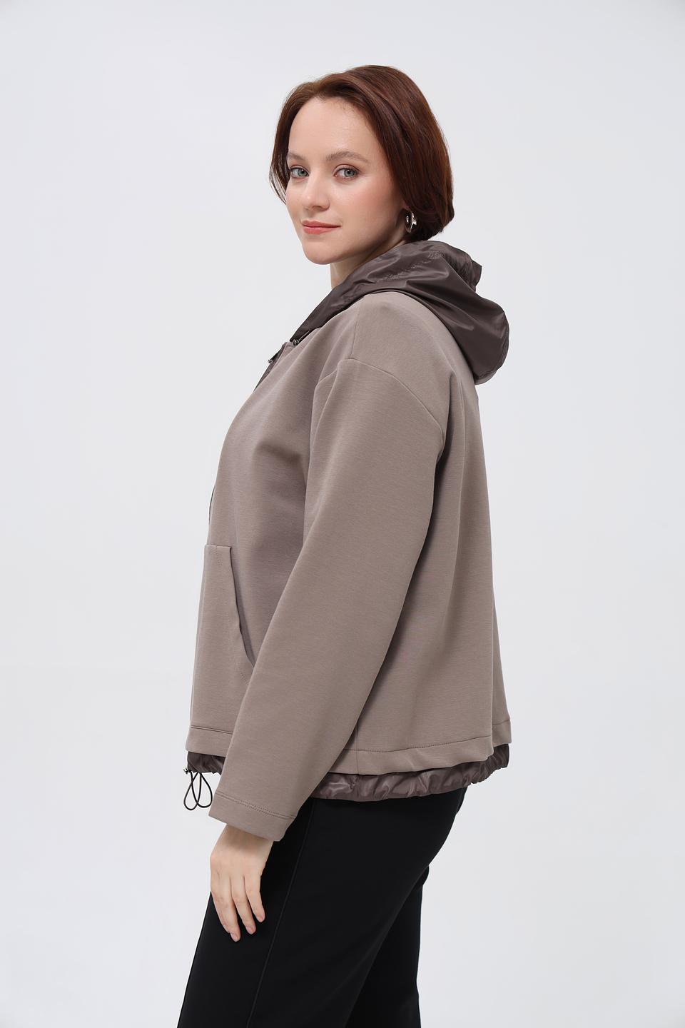 Жакет Margittes с капюшоном, серо-бежевый