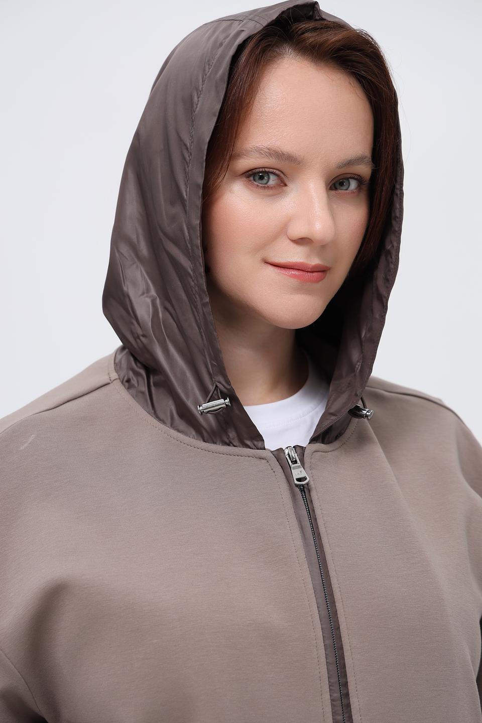 Жакет Margittes с капюшоном, серо-бежевый