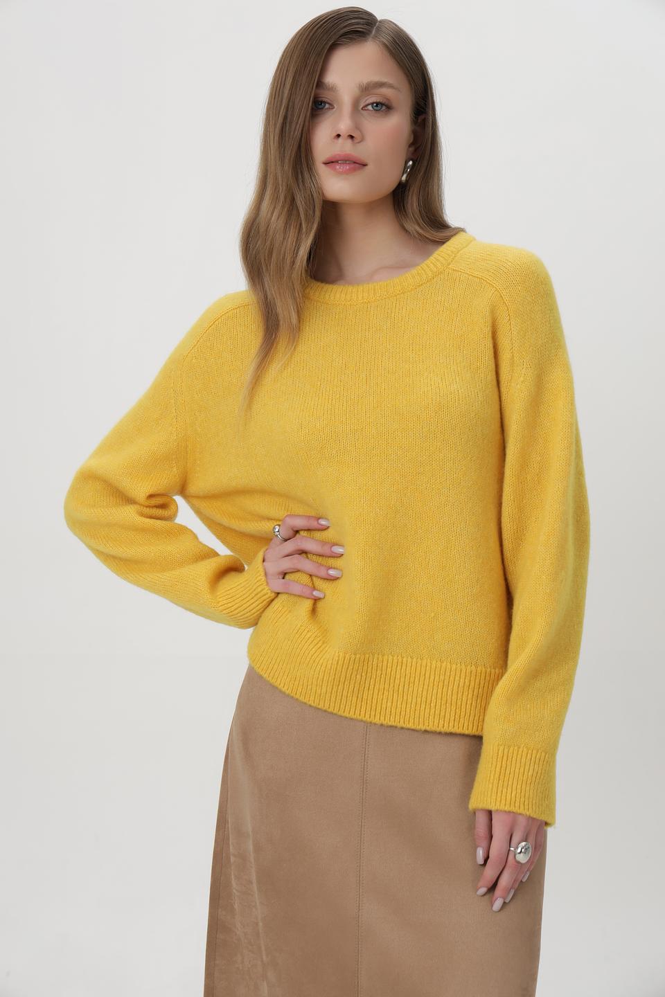 Пуловер Monari шерстяной горчичный
