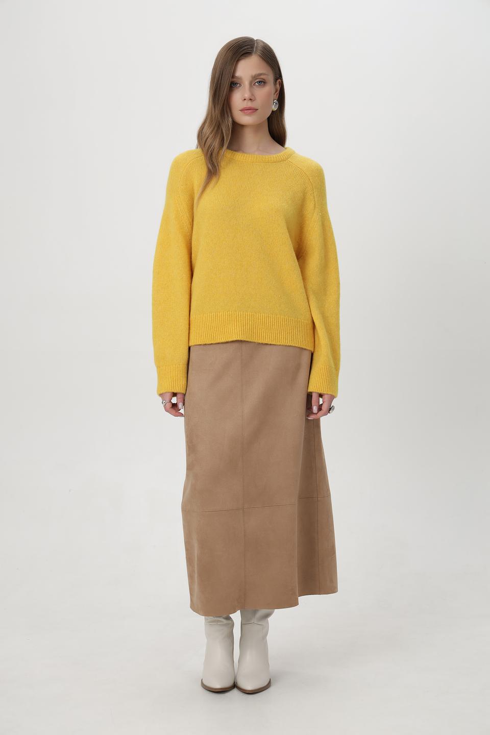 Пуловер Monari шерстяной горчичный