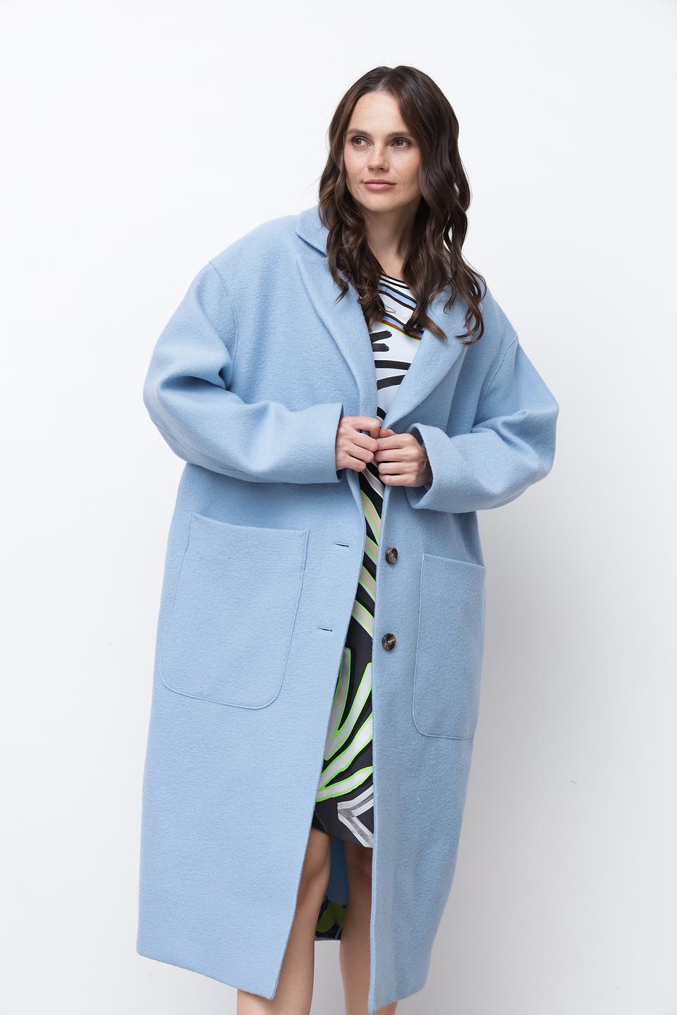 Пальто Bugatti голубое оверсайз