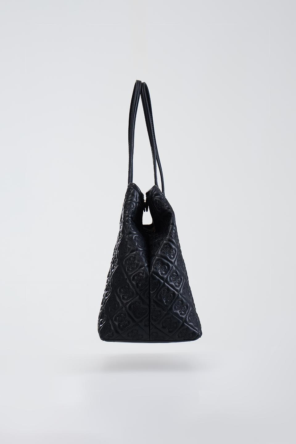 Сумка женская Guess с тиснением чёрная