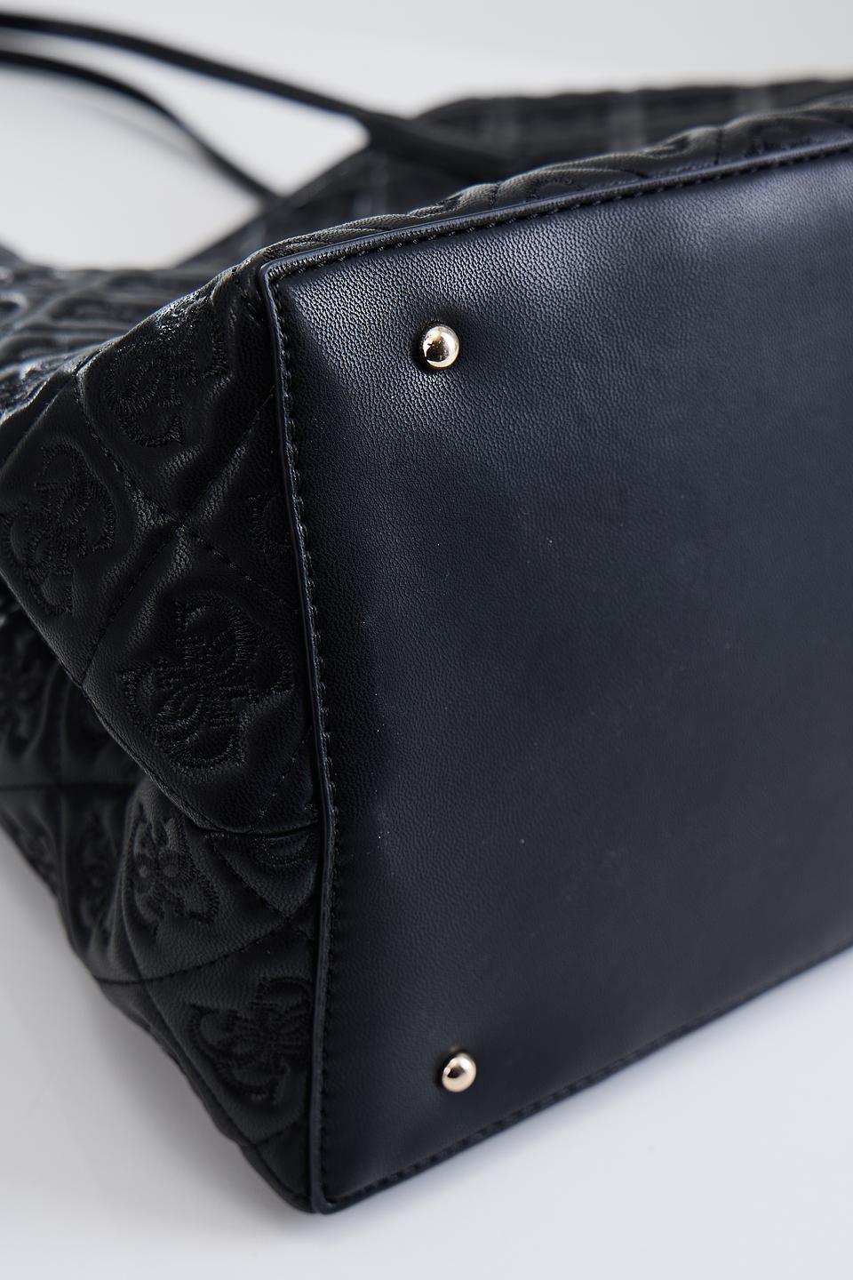 Сумка женская Guess с тиснением чёрная