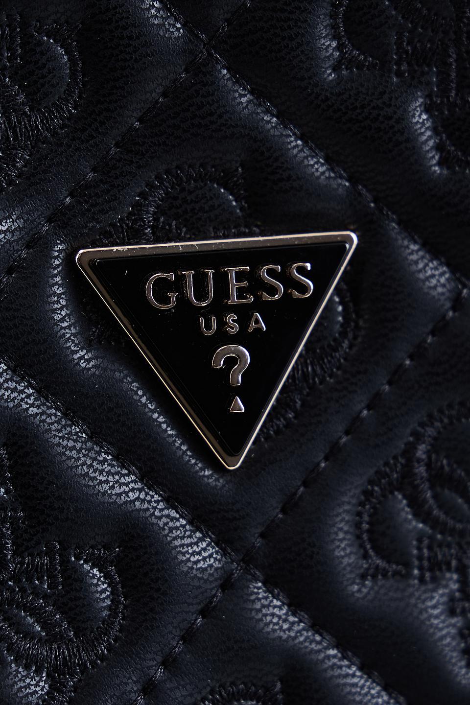 Сумка женская Guess с тиснением чёрная