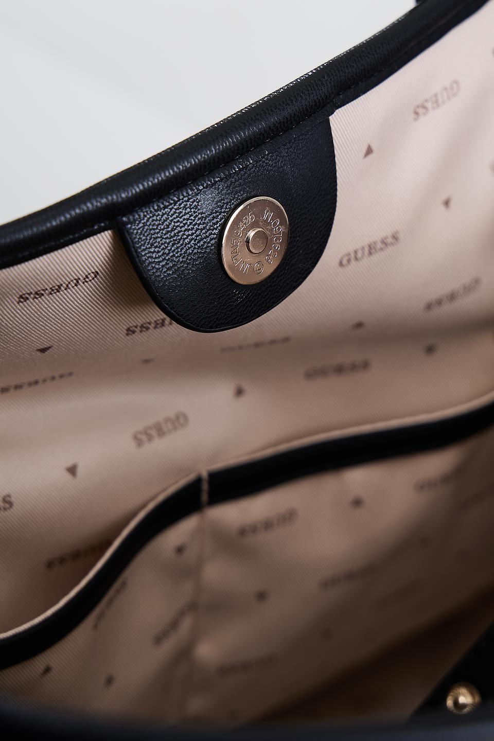 Сумка женская Guess с тиснением чёрная